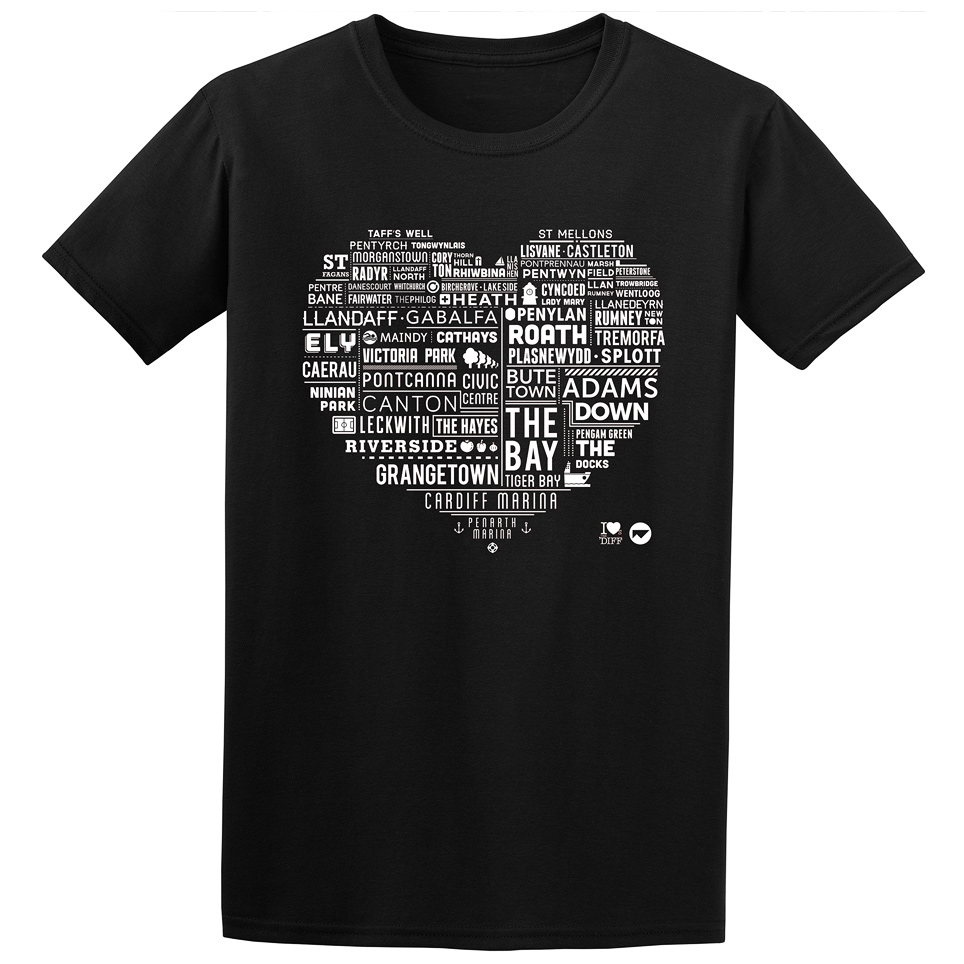 Cardiff Heart T-Shirts by I Loves The 'Diff